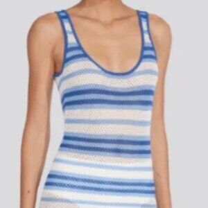 SOLID &‎ STRIPED Kimberly Mini Dress Marina Blue Stripe SZ M - NWT